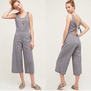 Anthropologie Elevenses Tie Back Wide Leg Jumpsuit